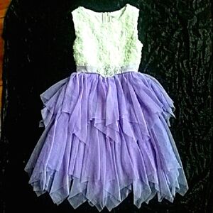 Elegant White and Purple Layered Emily Rose Dress